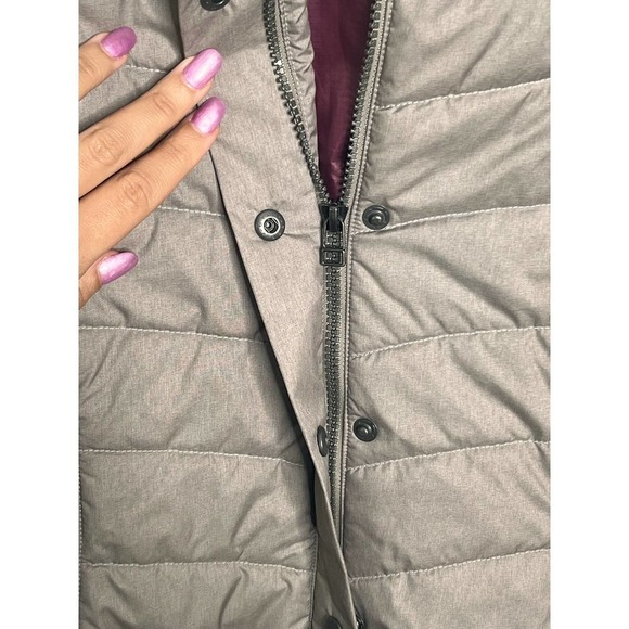 Ibex Taupe Quilted Merino Wool Fill Full Zip Hooded Jacket Women's Size Small - Picture 6 of 10